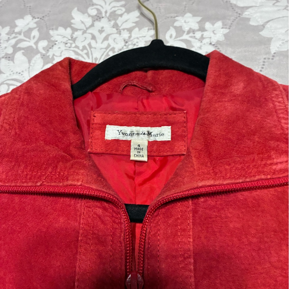 Yvonne de Marie Women's Red Teddy Jacket - Soft Zip Front
